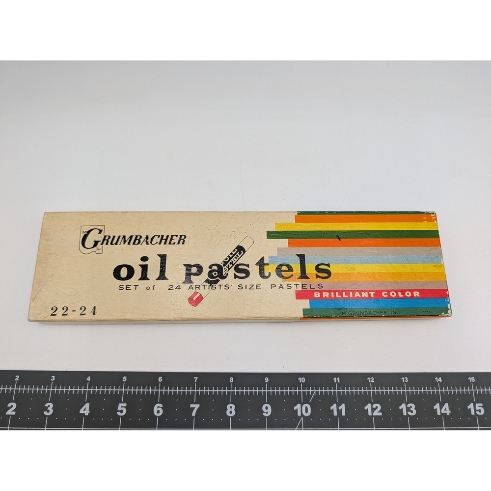 Grumbacher Oil Pastels Multicolor Set of 24 Artists Vintage Japan
